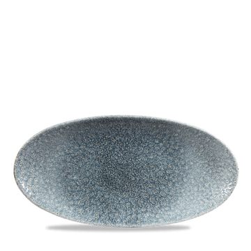 Raku Topaz Blue Chefs' Oval Plate 29.9 x 15cm
